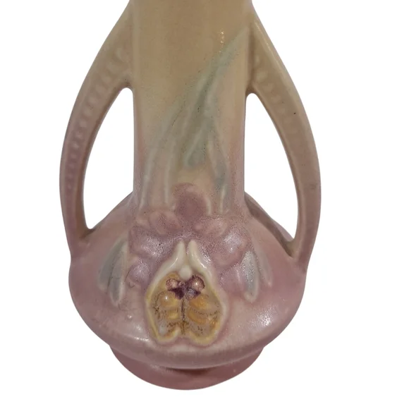 Vintage Hull Orchid Bud Vase Art Pottery Pink Yellow READ - Picture 5 of 9